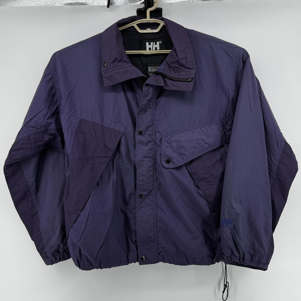 Vintage Helly Hansen Jacket Mens Large Purple Nylon Windbreaker Outdoor 90s Coat